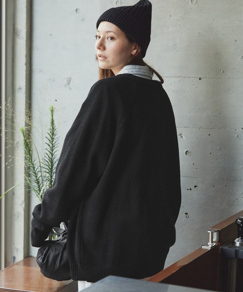 「THE CRAFT CREW PRODUCTS」 長袖ニット L グレイッシュベージュ メンズ_画像6