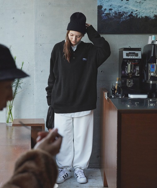 「THE CRAFT CREW PRODUCTS」 長袖ニット L グレイッシュベージュ メンズ_画像9