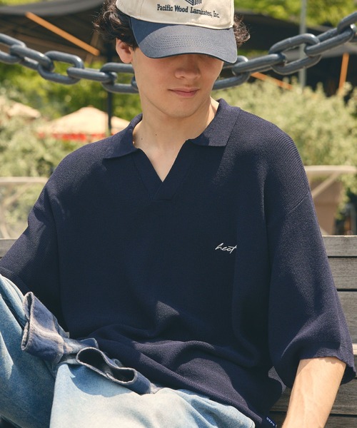 HECT ポロシャツ 半袖 「HECT」High Gauge Skipper Logo Knit Polo