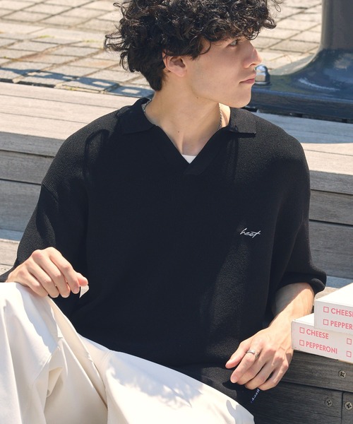 HECT ポロシャツ 半袖 「HECT」High Gauge Skipper Logo Knit Polo HECT ポロシャツ 半袖 「HECT」High Gauge Skipper Logo Knit Polo