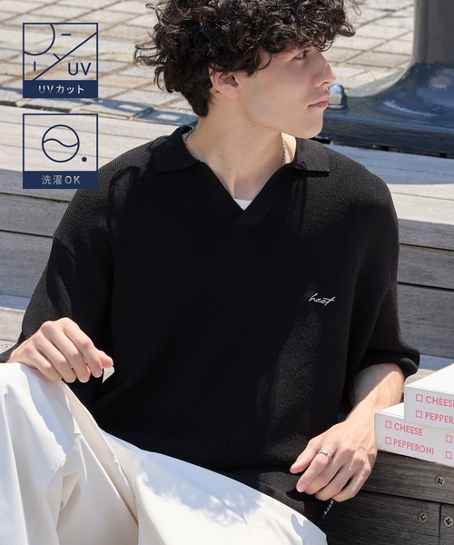 HECT ポロシャツ 半袖 「HECT」High Gauge Skipper Logo Knit Polo