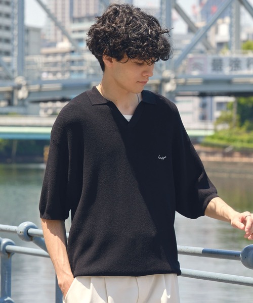 HECT ポロシャツ 半袖 「HECT」High Gauge Skipper Logo Knit Polo