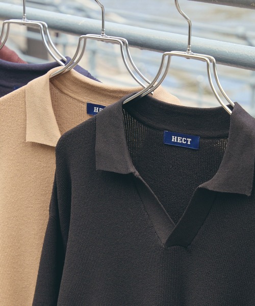 HECT ポロシャツ 半袖 「HECT」High Gauge Skipper Logo Knit Polo