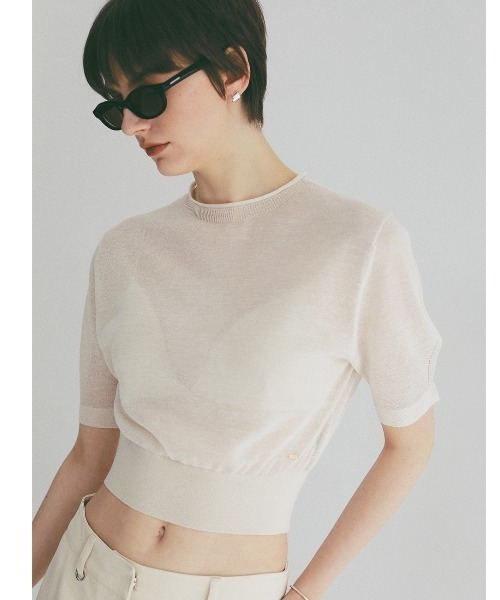 CLANE（クラネ） ニット セーター SHEER ROLL NECK H/S KNIT TOPS