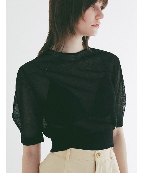CLANE（クラネ） ニット セーター SHEER ROLL NECK H/S KNIT TOPS