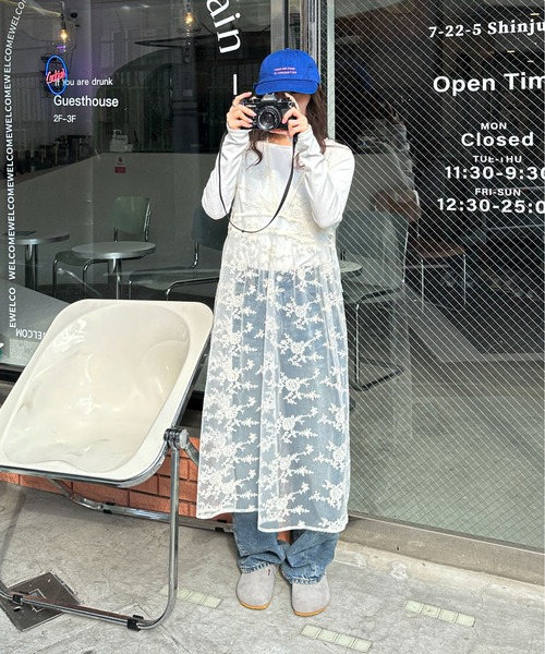 「PILIT」 ノースリーブワンピース MEDIUM アイボリー レディース_画像3