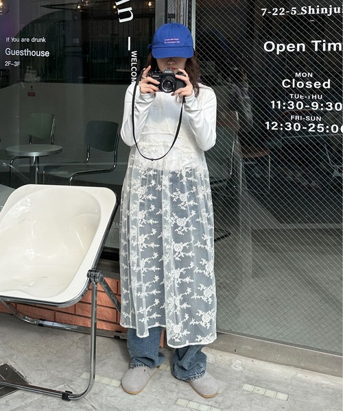 「PILIT」 ノースリーブワンピース MEDIUM アイボリー レディース_画像4