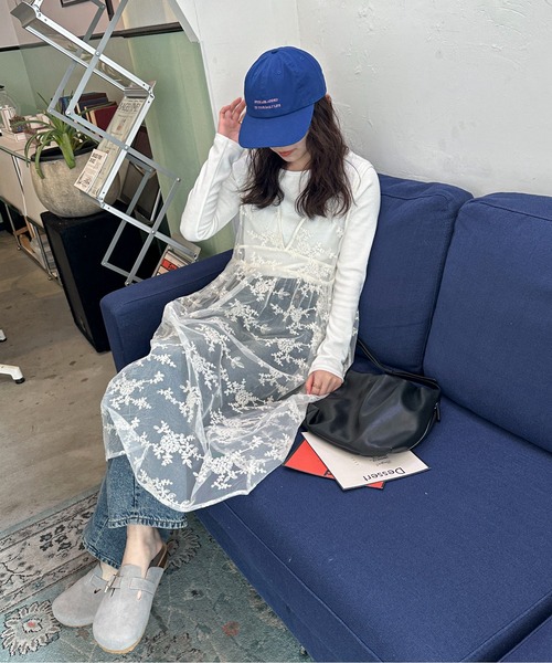 「PILIT」 ノースリーブワンピース MEDIUM アイボリー レディース_画像7