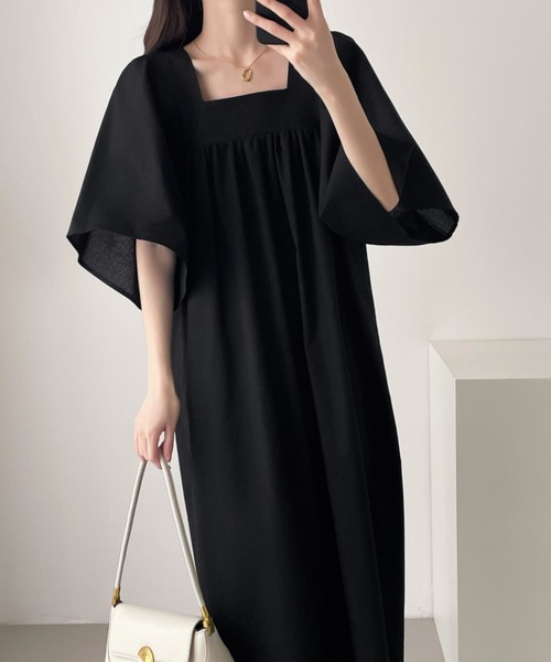 「ABITOKYO」 半袖ワンピース X-LARGE カーキ レディース_画像3
