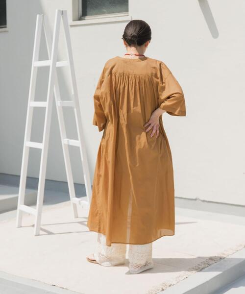 美品 アーバンリサーチドアーズ 半袖 コットンフレアロングワンピース ワイン URBAN RESEARCH DOORS（アーバンリサーチドアーズ） 半袖ワンピース