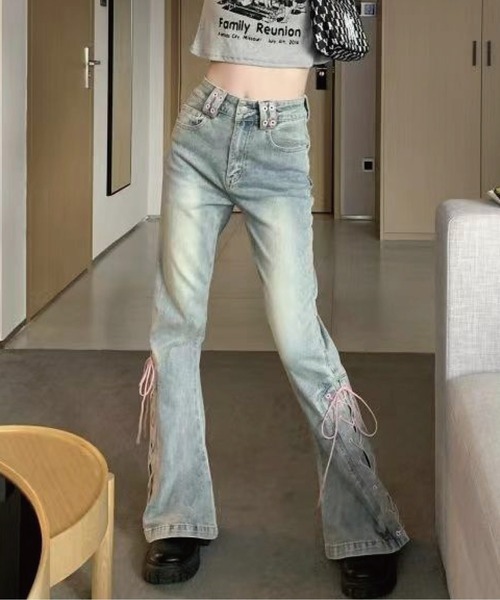 「meJane」 デニムパンツ M ブルー レディース_画像4