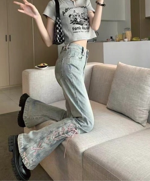 「meJane」 デニムパンツ M ブルー レディース_画像6