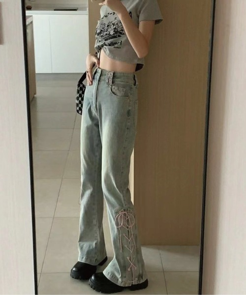 「meJane」 デニムパンツ M ブルー レディース_画像9