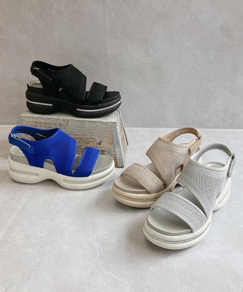 「Noubel Voug Relax」 フラットサンダル L ブラック レディース_画像6