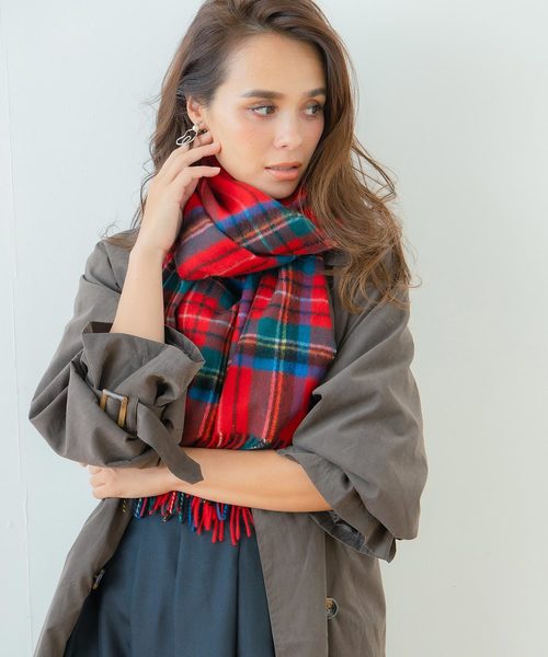 macocca マコッカ カシミア100 ストール　チェック macocca（マコッカ） ストール マフラー 内モンゴル産 カシミヤ100