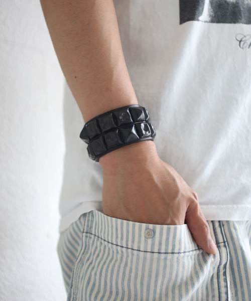 在庫処分セール JAM HOME MADE ブレスレット スタッズ ダブル レザー アクセサリー