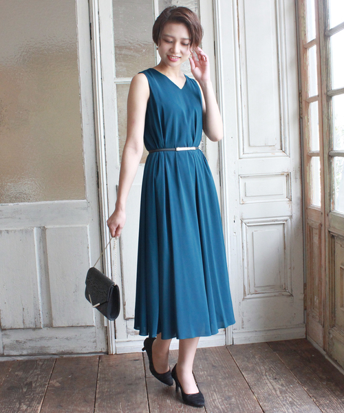 好評 ドレス Paypayモール店 通販 Paypayモール ベルト付き Vネックロングワンピース Zozotown 得価爆買い Impricol Com