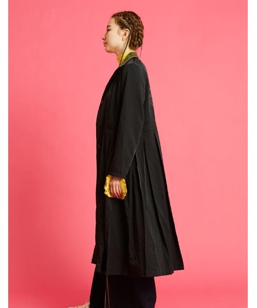 コート チェスターコート Nylon pleat long jacket レディース_4