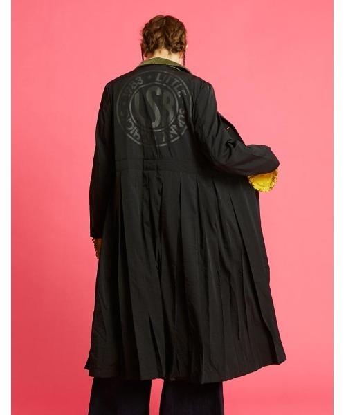 コート チェスターコート Nylon pleat long jacket レディース_5