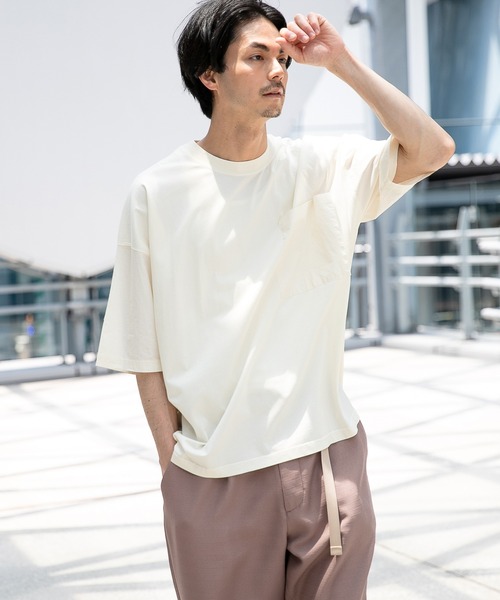 tシャツ Tシャツ 布帛ドッキングカラーTシャツ2,145円