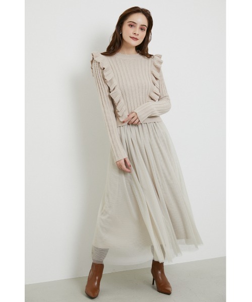 ワンピース ショルダーフリルチュールコンビニットワンピース Zozotown Paypayモール店 通販 Paypayモール