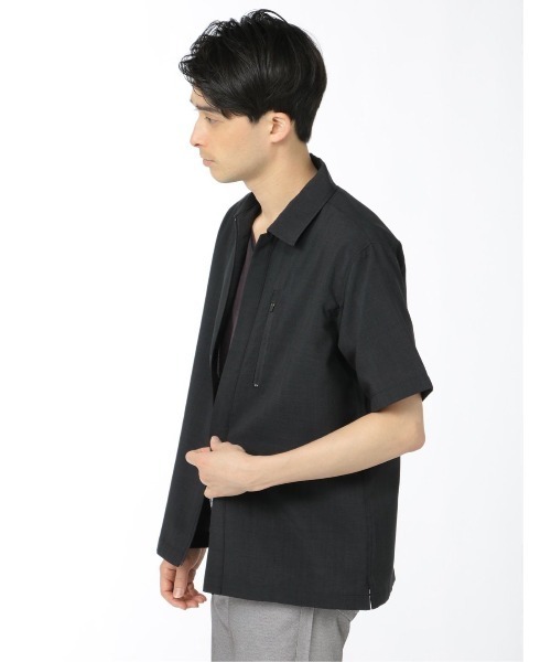 renoma HOMME シャツ レノマ オム フルZIP比翼 半袖シャツ