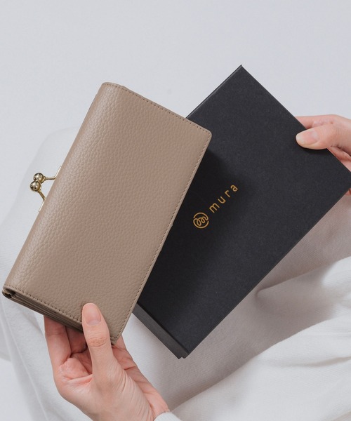 MURA（ムラ） 長財布 財布 エコレザー 日本製スナップボタン 牛本革