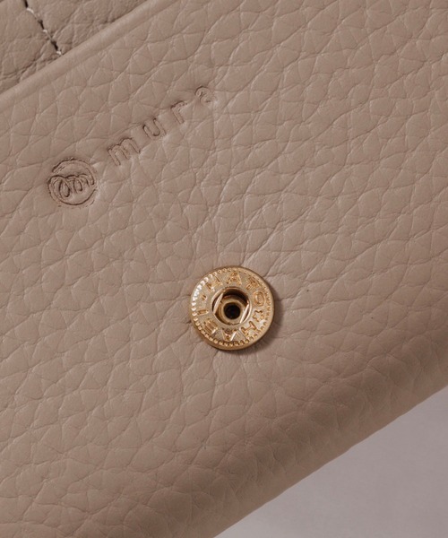 MURA（ムラ） 財布 エコレザー 日本製スナップボタン 牛本革 がま口 長