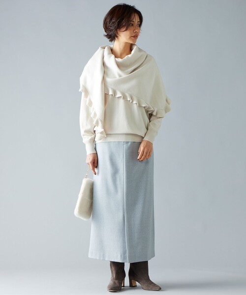 美品✨自由区　ピュアカシミヤ100%ストール 自由区（ジユウク） ストール マフラー 「カタログ掲載・洗える