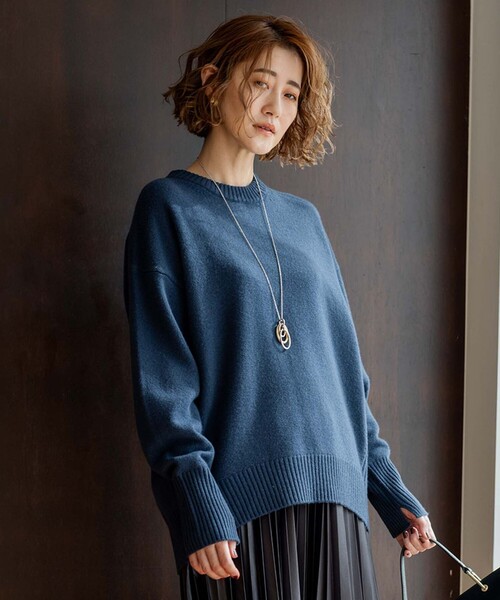 ニット セーター 「滝沢眞規子さん着用/洗える」ウールカシミヤ クルーネック ニット レディース