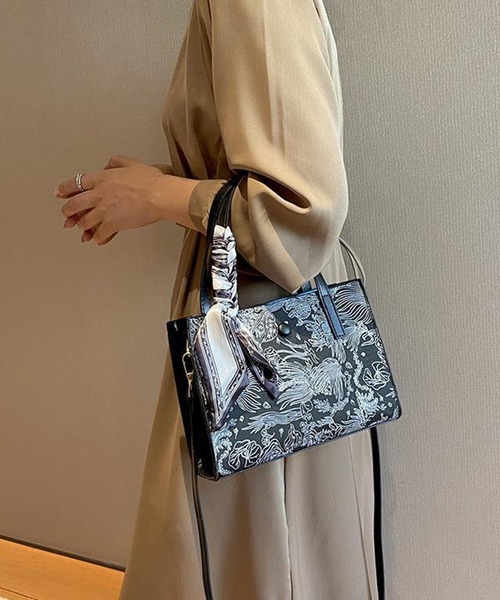 WHITE STUFF ジャスミンジャカードトート Jasmine Grandiflorum トートバッグ ジャカード2WAYトート