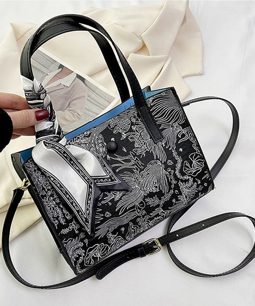 WHITE STUFF ジャスミンジャカードトート Jasmine Grandiflorum トートバッグ ジャカード2WAYトート
