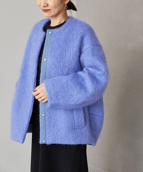 VERMEIL par iena シャギークルーネックショートコート