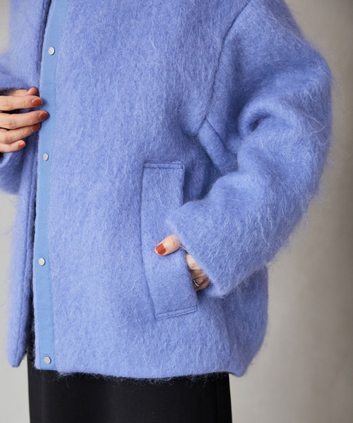 シャギークルーネックショートコート　VERMEIL par iena VERMEIL par iena シャギークルーネックショートコート