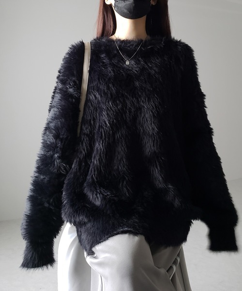 ニット セーター 「 ４color 」ビッグシルエットロングシャギールーズニット ／ big silhouette long shaggy loose