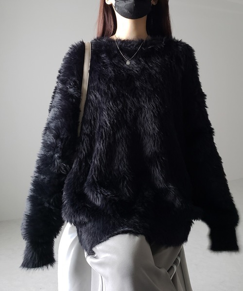 ニット レディース 「 ４color 」ビッグシルエットロングシャギールーズニット ／ big silhouette long shaggy loos｜zozo｜03