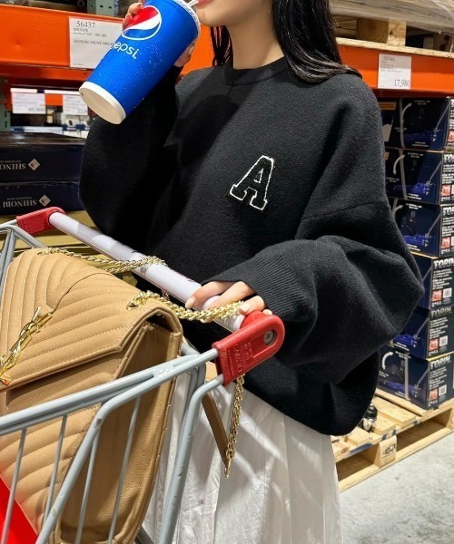 ACYM（アシーム） ニット セーター A logo sweat ニット レディース