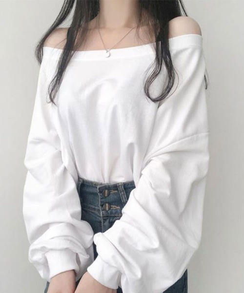 tシャツ カップインオフショルダートップス レディース tシャツ オフショルダートレーナー トップス レディース