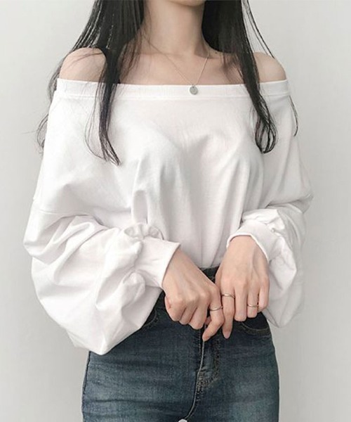 tシャツ オフショルダードッキングリボントップス レディース SLY tシャツ OFFSHOULDER FRONT ZIP TOPS オフショルダー