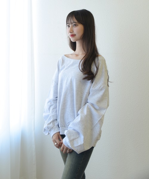 tシャツ オフショルダートレーナー トップス レディース