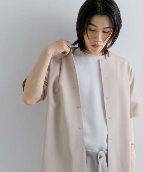 SENSE OF PLACE by URBAN RESEARCH シャツ ノーカラーシャツ(5分袖