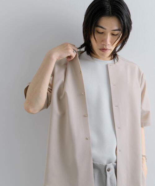 SENSE OF PLACE by URBAN RESEARCH シャツ 半袖 ノーカラーシャツ(5分