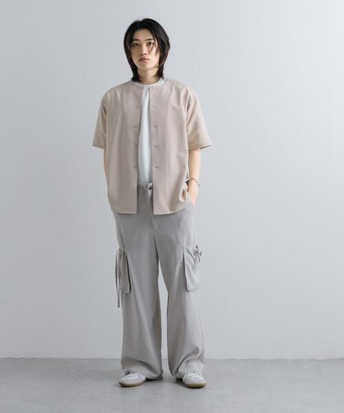 SENSE OF PLACE by URBAN RESEARCH シャツ 半袖 ノーカラーシャツ(5分