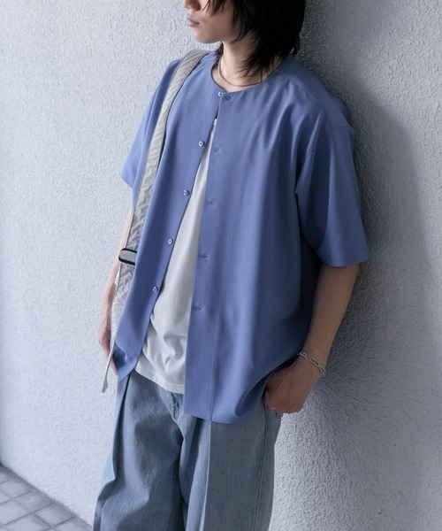 SENSE OF PLACE by URBAN RESEARCH シャツ ノーカラーシャツ(5分袖