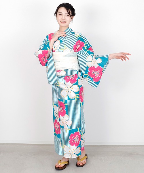 utatane｜utatane kids 子供浴衣3点セット 女の子 抹茶の露芝菊