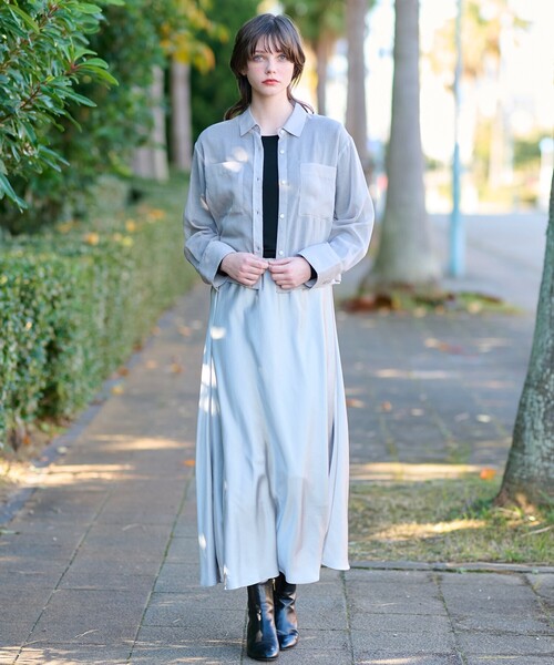 ブラウス シャツ シアークロップドＳＨ レディース NATURAL BEAUTY BASIC ブラウス シャツ シアーシャツシリーズ