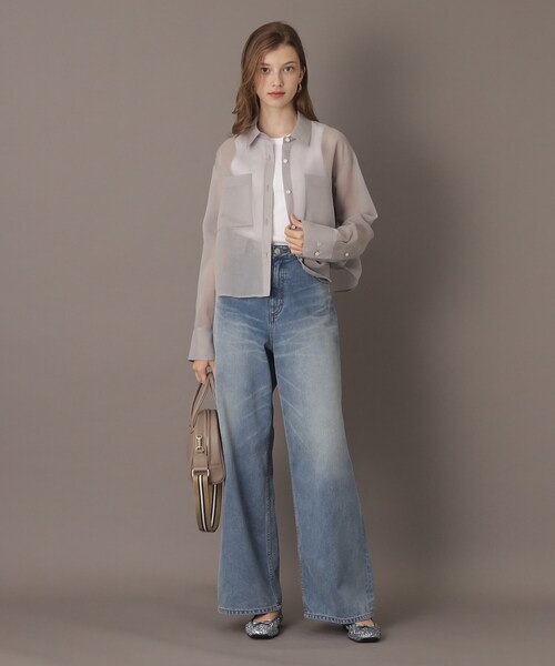 ブラウス シャツ シアークロップドシャツ レディース DRESSTERIOR ブラウス シャツ シアークロップドシャツ