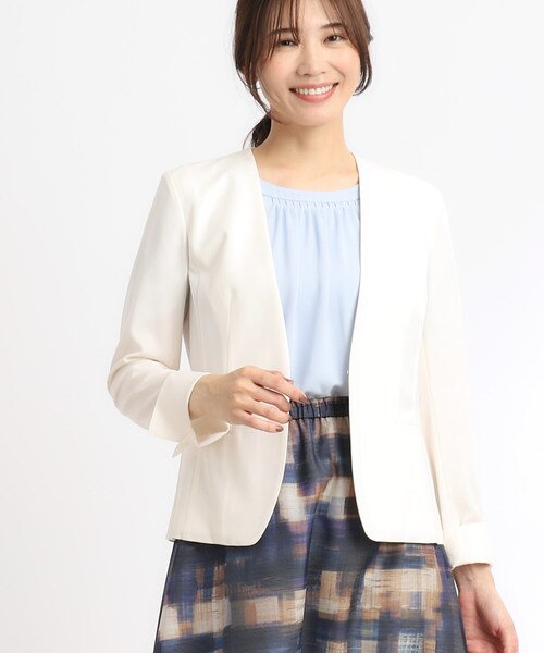 Reflect ノーカラージャケット 17/4L　新品タグ付き Reflect｜【SALE/手洗い可/セットアップ可能】ノーカラー