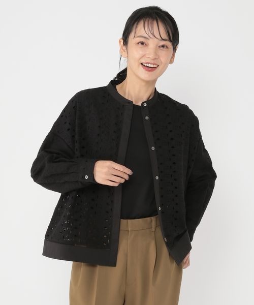 ブラウス シャツ 「ウタオ」サークルレース長袖ブラウス レディース