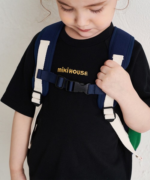 MIKI HOUSE キッズ リュック Mサイズ 13L ブラック MIKI HOUSE（ミキハウス） リュック ロゴリュック キッズ 子供 男の子